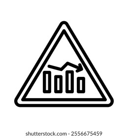 recession warning icon line vector illustration on white background.