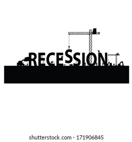 recession with a workforce vector illustration