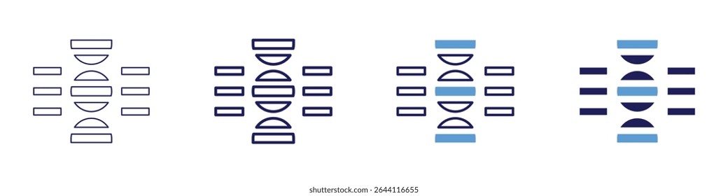 Recessive gene icon in 4 different styles. Thin Line, Line, Bold Line, Duotone. Duotone style. Editable stroke.