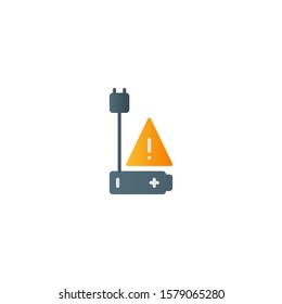 Recharge Battery Caution Icon, Logo, Vector