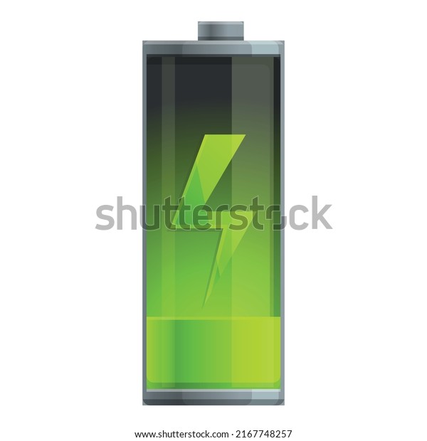 Recharge battery icon cartoon vector. Electric\
level. Power\
indicator