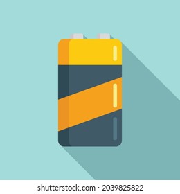 Recharge battery icon flat vector. Full energy. Electric cell