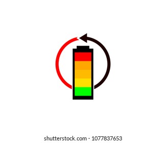 Recharge Battery Icon Vector Logo Template Illustration Design