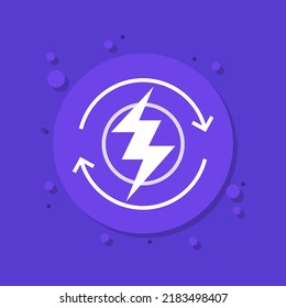 Recharge, electric charger vector icon