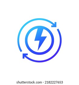 Recharge icon, electric charger vector