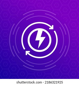 Recharge icon, electric charger vector design