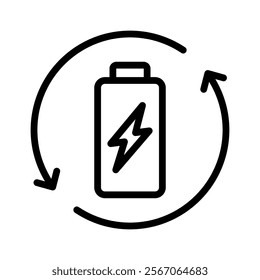 Recharge Icon Lineal Style Vector Illustration