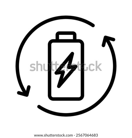 Recharge Icon Lineal Style Vector Illustration