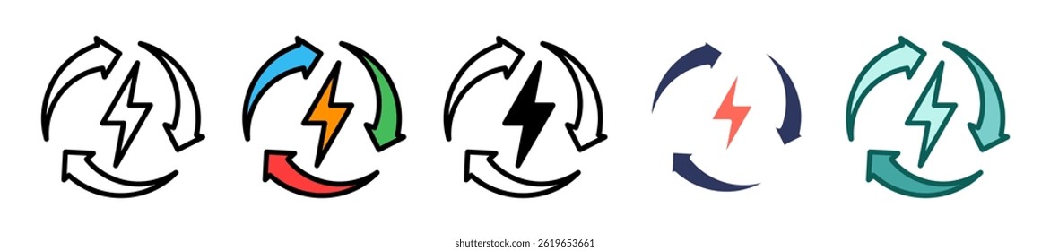 Recharge Icon multiple Vector Illustration