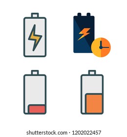 recharge icon set. vector set about battery icons set.