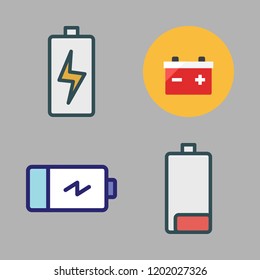 recharge icon set. vector set about battery icons set.