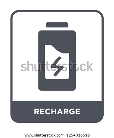 recharge icon vector on white background, recharge trendy filled icons from Hardware collection, recharge simple element illustration