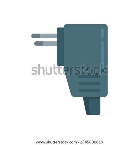 Recharge mobile icon flat vector. Phone charger. Cellphone plug isolated