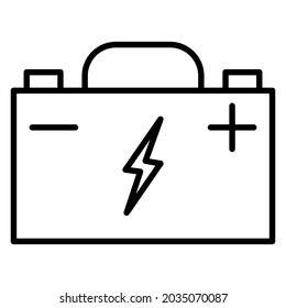 Rechargeable battery for car, electric car, charging electric devices. Icon, vector, outline, isolated, 48x48 pixel.