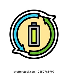 rechargeable battery color icon vector. rechargeable battery sign. isolated symbol illustration