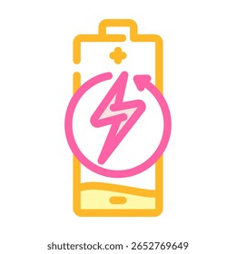 Icono de color de la batería recargable. Vector de batería recargable. ilustración de símbolo aislado