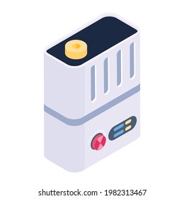 Rechargeable battery icon in isometric design, power battery trendy style vector