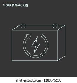 Rechargeable battery icon line element. Vector illustration of rechargeable battery icon line isolated on clean background for your web mobile app logo design.