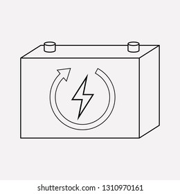 Rechargeable battery icon line element. Vector illustration of rechargeable battery icon line isolated on clean background for your web mobile app logo design.