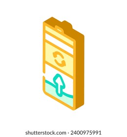 rechargeable battery isometric icon vector. rechargeable battery sign. isolated symbol illustration