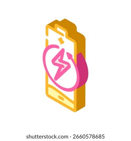 rechargeable battery isometric icon vector. rechargeable battery sign. isolated symbol illustration