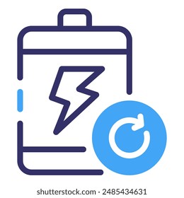 Rechargeable Battery Line Icon Symbol