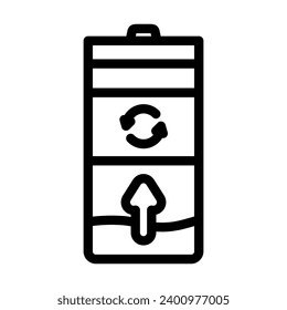 vector de icono de línea de batería recargable. señal de batería recargable. símbolo de contorno aislado ilustración negra