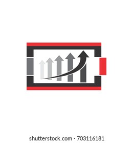 Rechargeable Battery logo design vector