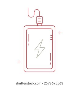 Rechargeable Battery Pack Vector Illustration Icon Design