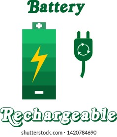 Rechargeable battery vector icon, symbol 