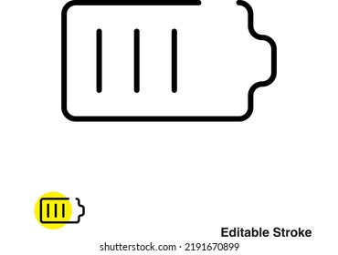 Rechargeable Battery Vector Line Icon
