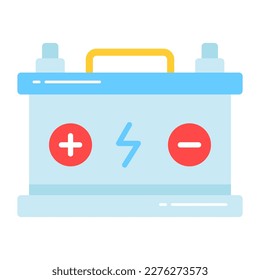 Rechargeable car battery vector in modern style, easy to download