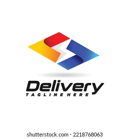 Rechargeable electricity logo, delivery concept