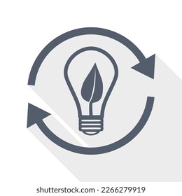 Icono de vector de energía recargable, concepto de energía verde ilustración de diseño plano