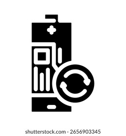 rechargeable glyph icon vector. rechargeable sign. isolated symbol illustration