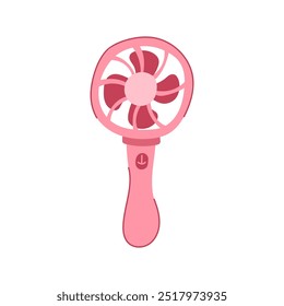 rechargeable hand electric fan cartoon. compact cooling, mini bladeless, usb held rechargeable hand electric fan sign. isolated symbol vector illustration