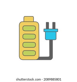 Icono recargable en glifo plano negro, estilo relleno aislado en fondo blanco