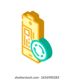 Vector isométrico recargable del icono. signo recargable. ilustración aislada del símbolo