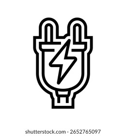 rechargeable line icon vector. rechargeable sign. isolated contour symbol black illustration