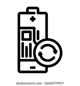 rechargeable line icon vector. rechargeable sign. isolated contour symbol black illustration