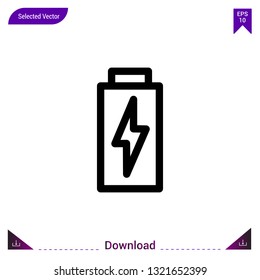 rechargeable-battery icon vector . Best modern, simple, isolated, application ,ecology icons, logo, flat icon for website design or mobile applications, UI / UX design vector format