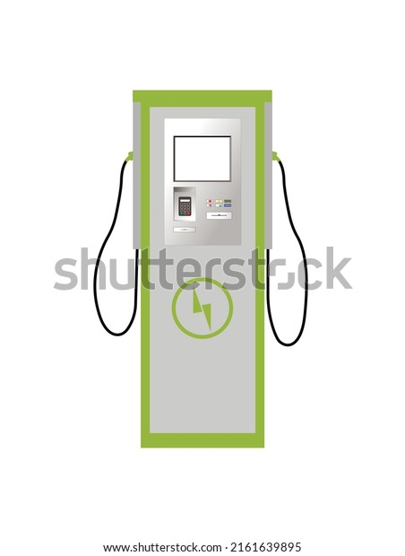 Recharging Blue Passenger Car Electric Charging Stock Vector Royalty Free 2161639895