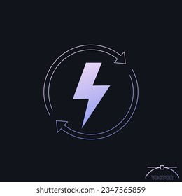 recharging power vector icon with gradient