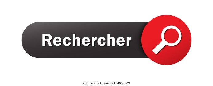 RECHERCHER black and red vector web button (SEARCH in French)