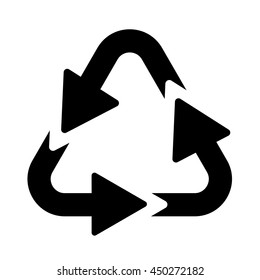 recicle arrow sign black simple icon on white background