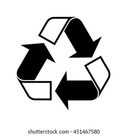 recicle arrow sign black simple icon on white background