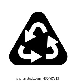 recicle arrow sign black simple icon on white background