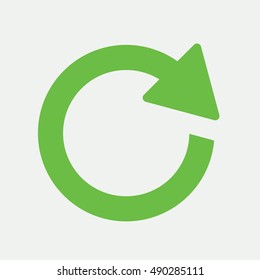 recicle arrow sign green simple icon on white background