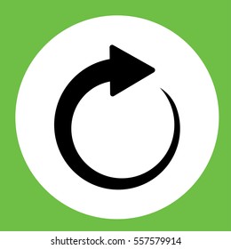 recicle arrow sign  icon simple green in white circle