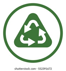 recicle arrow triangular sign icon simple in circle